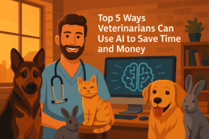 Discover five practical ways AI helps veterinarians reduce workload, lower costs, and run more efficient clinics.