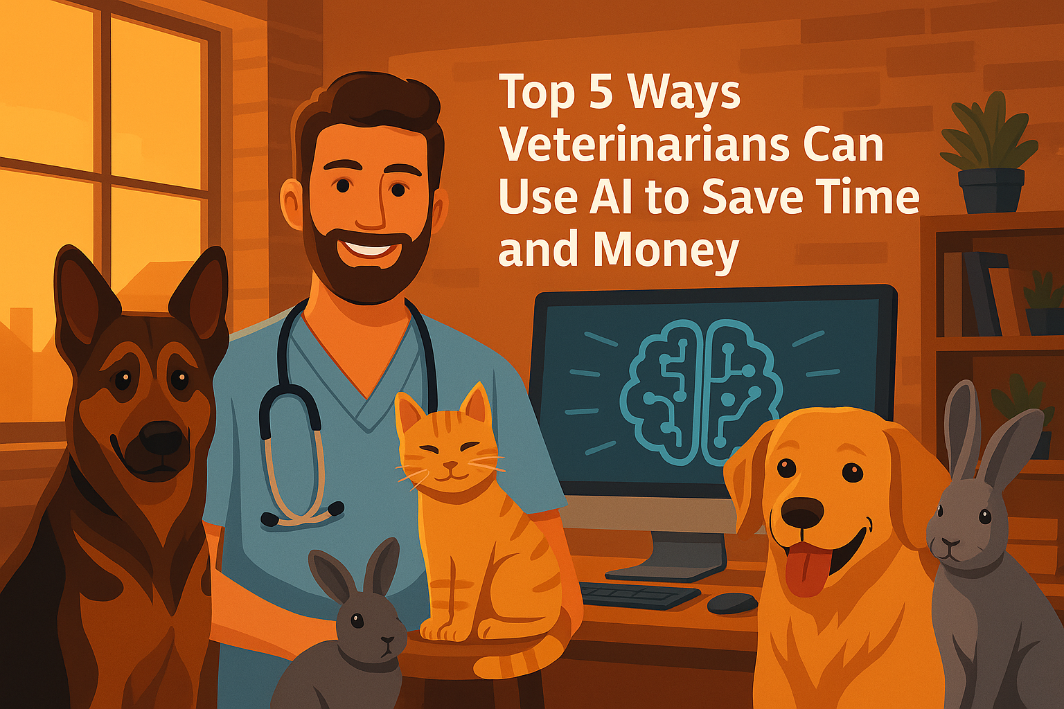 Discover five practical ways AI helps veterinarians reduce workload, lower costs, and run more efficient clinics.